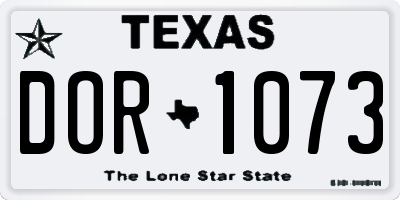 TX license plate DOR1073