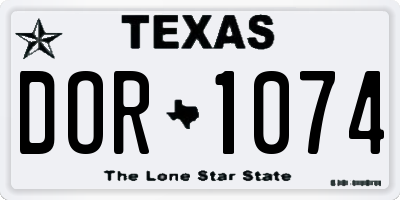 TX license plate DOR1074