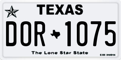 TX license plate DOR1075