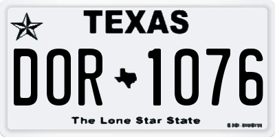TX license plate DOR1076