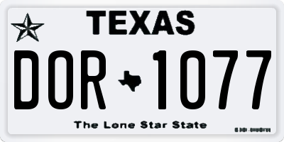 TX license plate DOR1077