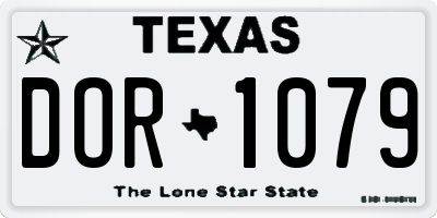 TX license plate DOR1079