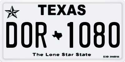 TX license plate DOR1080