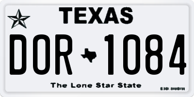 TX license plate DOR1084