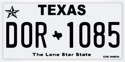 TX license plate DOR1085
