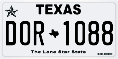 TX license plate DOR1088