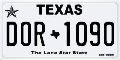 TX license plate DOR1090