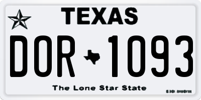 TX license plate DOR1093