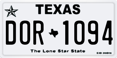 TX license plate DOR1094