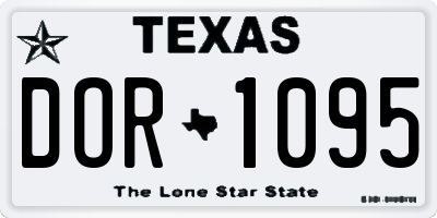 TX license plate DOR1095