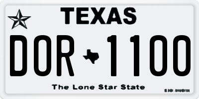 TX license plate DOR1100