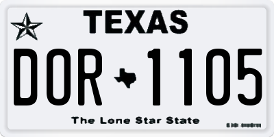 TX license plate DOR1105