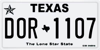 TX license plate DOR1107