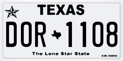 TX license plate DOR1108