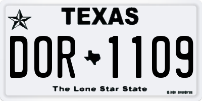 TX license plate DOR1109