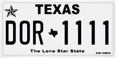 TX license plate DOR1111