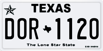 TX license plate DOR1120