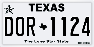 TX license plate DOR1124