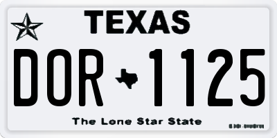 TX license plate DOR1125