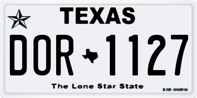 TX license plate DOR1127