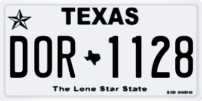 TX license plate DOR1128