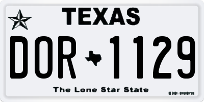 TX license plate DOR1129