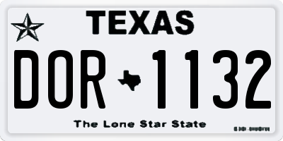TX license plate DOR1132