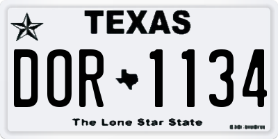 TX license plate DOR1134