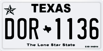 TX license plate DOR1136