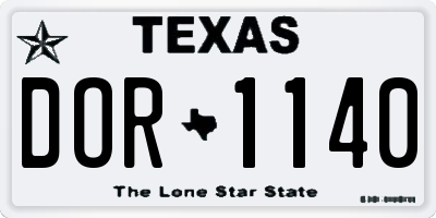 TX license plate DOR1140
