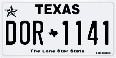TX license plate DOR1141