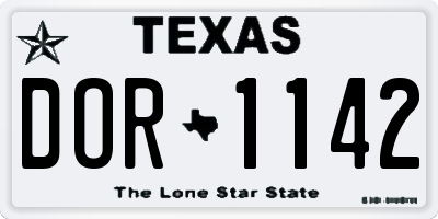 TX license plate DOR1142
