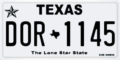 TX license plate DOR1145