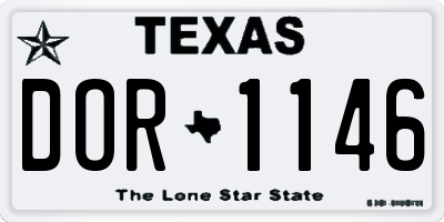 TX license plate DOR1146