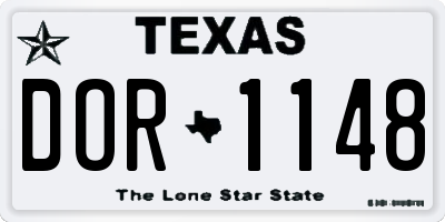 TX license plate DOR1148