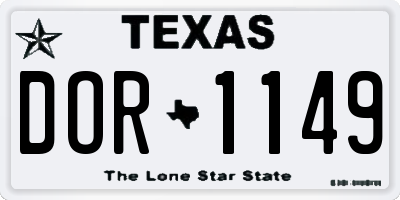 TX license plate DOR1149