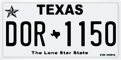 TX license plate DOR1150