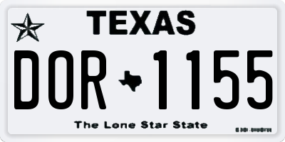 TX license plate DOR1155