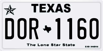 TX license plate DOR1160