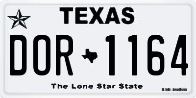 TX license plate DOR1164