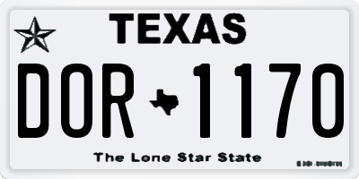 TX license plate DOR1170