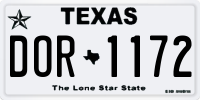 TX license plate DOR1172