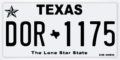 TX license plate DOR1175