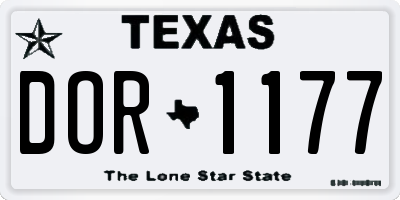 TX license plate DOR1177