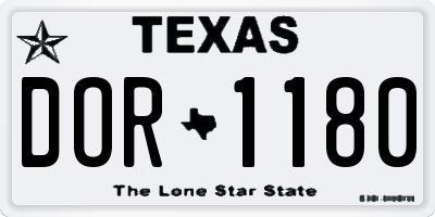 TX license plate DOR1180