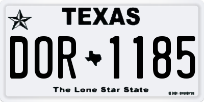 TX license plate DOR1185