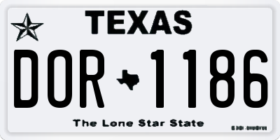 TX license plate DOR1186