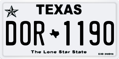 TX license plate DOR1190