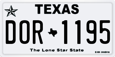 TX license plate DOR1195