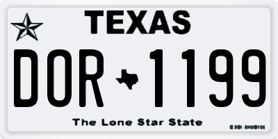 TX license plate DOR1199